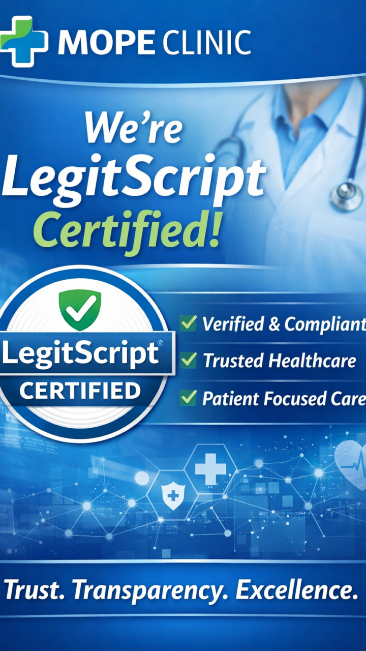 MOPE Clinic Is Now a LegitScript Certified Clinic LegitScript certified clinic