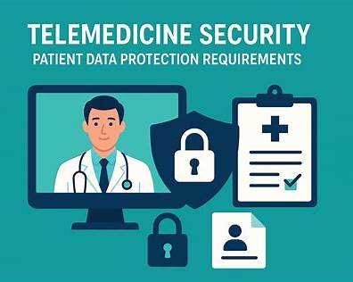 Fake Virtual Weight Loss Clinics: How to Spot Scams & Choose Safe Medical Care Secure telemedicine consultation illustration showing protected patient data and trusted online healthcare system