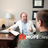 Chris Rue from MOPE Clinic consulting with a patient about medical weight loss