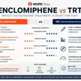 Enclomiphene vs TRT comparison chart showing testosterone treatment differences and benefits at MOPE Clinic