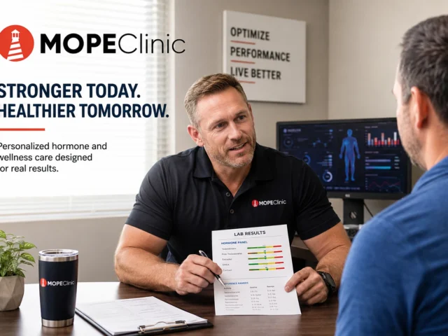 Maintaining muscle mass consultation at MOPE Clinic in Metairie reviewing labs and a personalized health plan