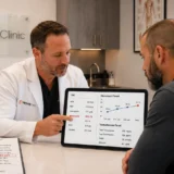 TRT hematocrit monitoring consultation at MOPE Clinic in Metairie reviewing CBC and testosterone blood work