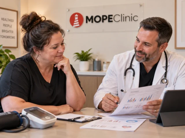 Metabolic Syndrome: 5 Warning Signs Your Labs May Reveal Metabolic syndrome consultation in Metairie reviewing blood sugar, cholesterol and blood pressure labs